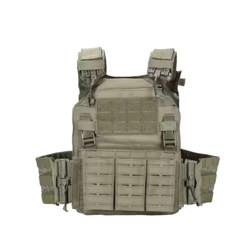 Combat-inspired high-fashion protective vest