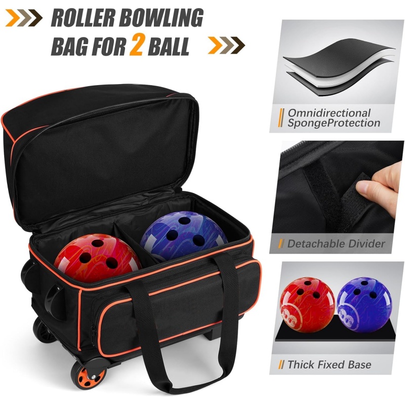 Portable bowling bag with wheels