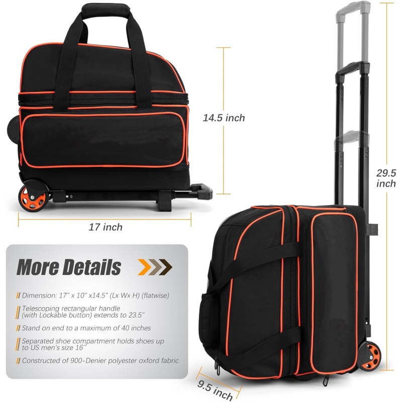 Convenient travel bowling gear carrier