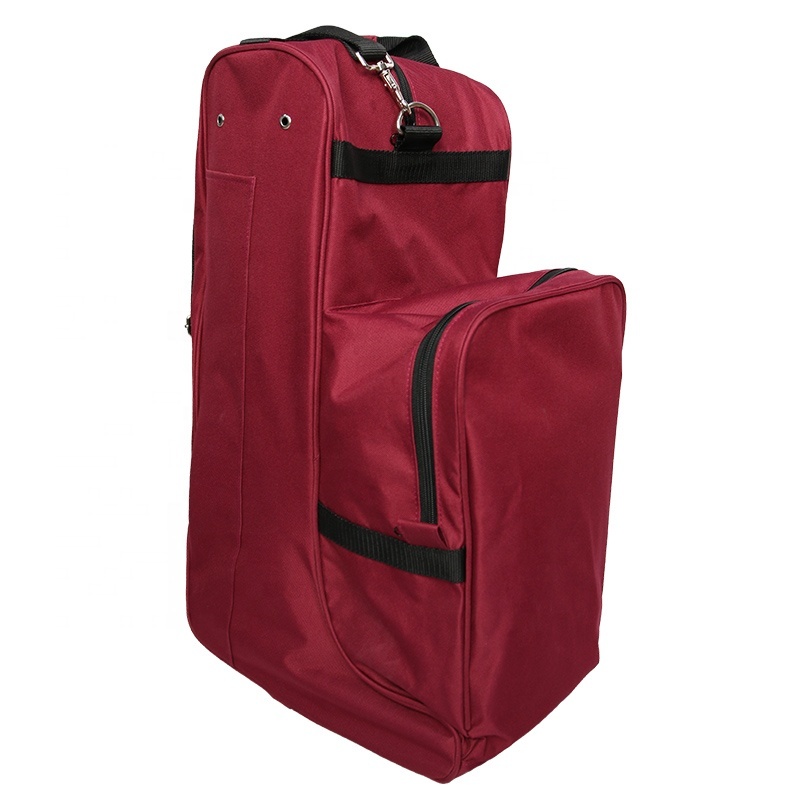 Stylish riding boot carry bag with multiple compartments
