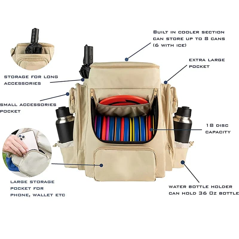 Custom Large Cans Golf Cooler Bag Backpack