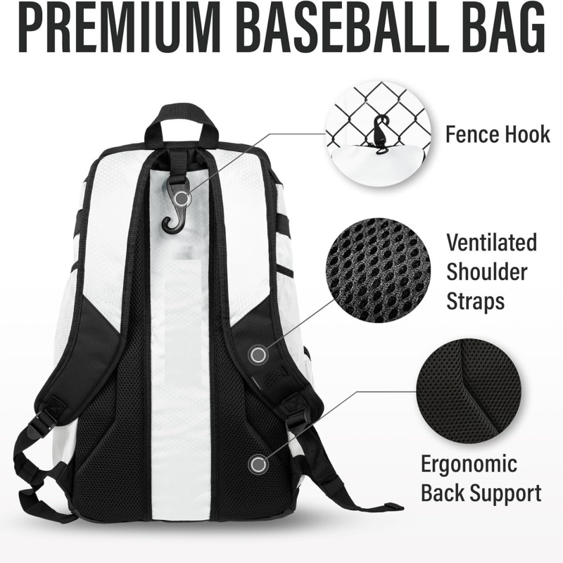 Youth softball equipment storage backpack