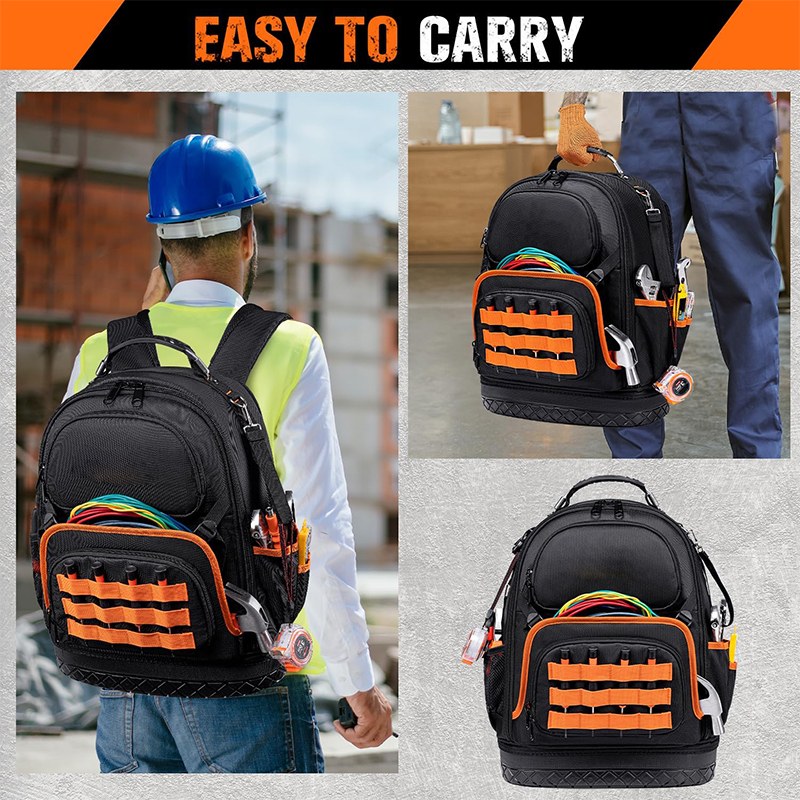 Rugged Electrician Tool Organizer Backpack