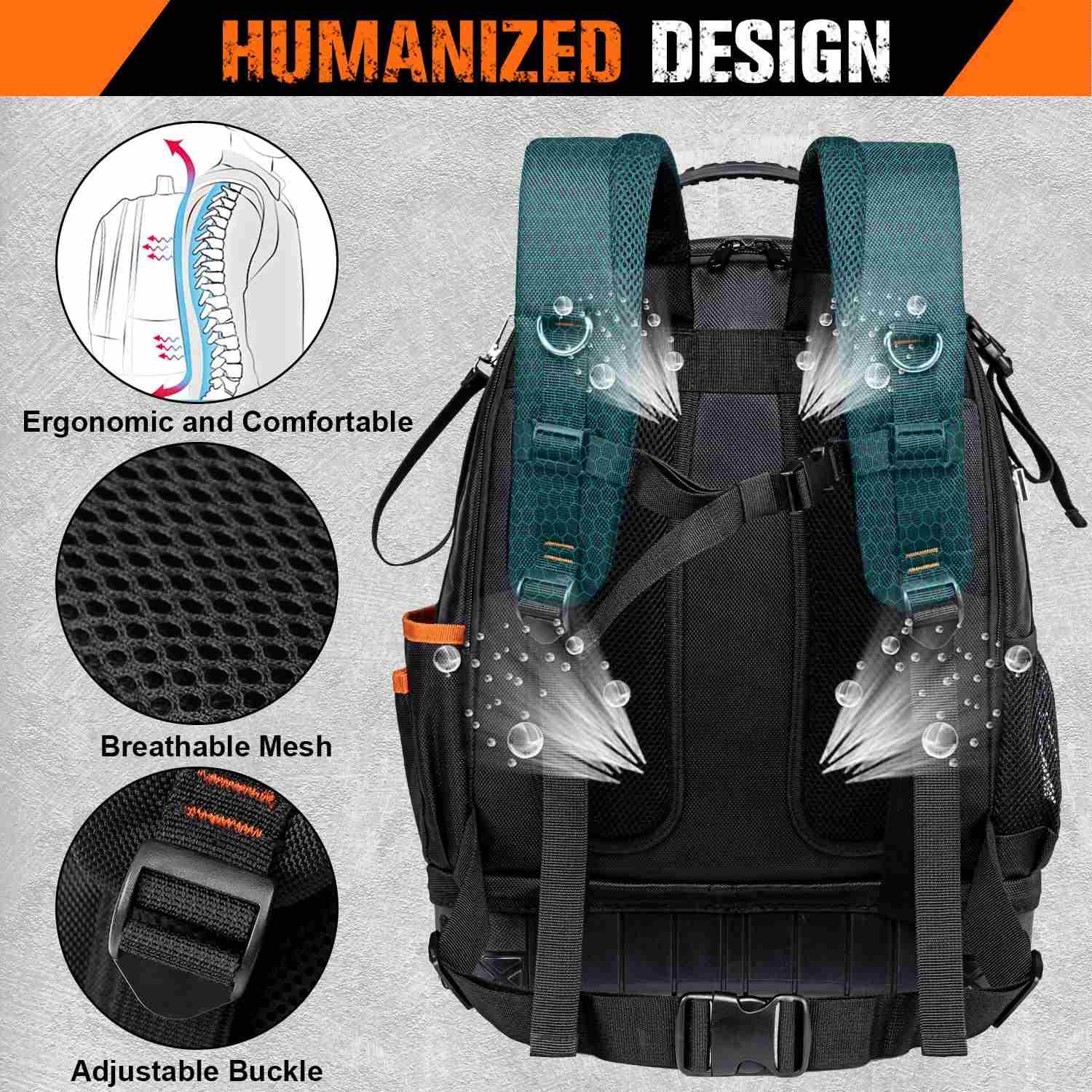 96-Pocket Heavy Duty Tool Backpack