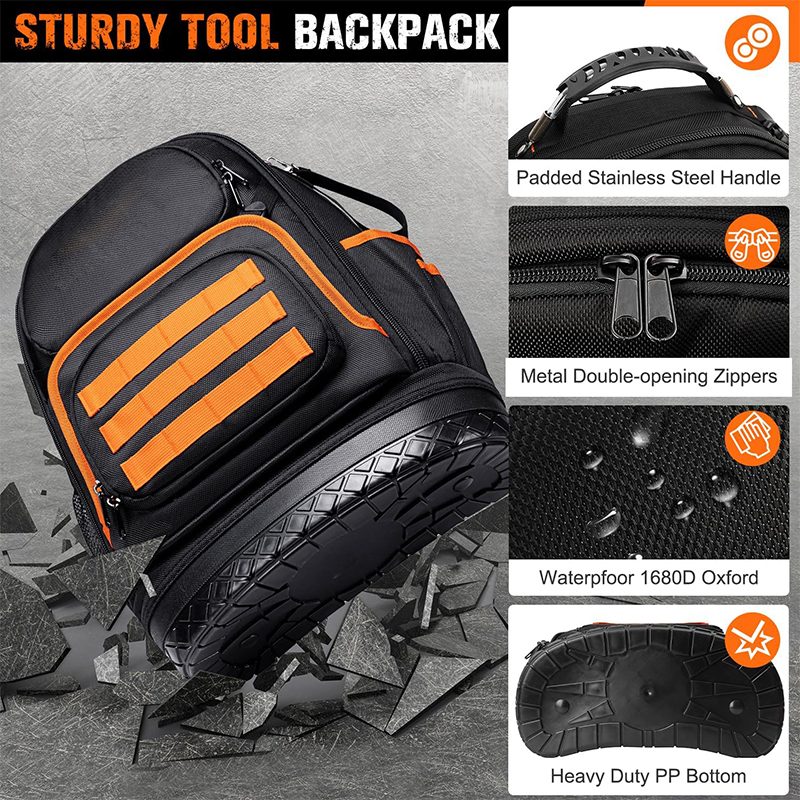 Custom Durable Heavy Duty for Electrician Tool Backpack 